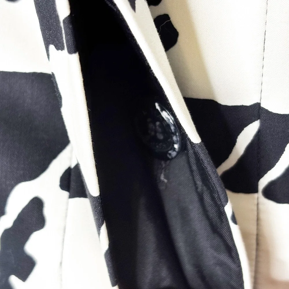 Michael Kors Trench Coat Size S Abstract Houndstooth Cotton Blend Pockets - Picture 6 of 16
